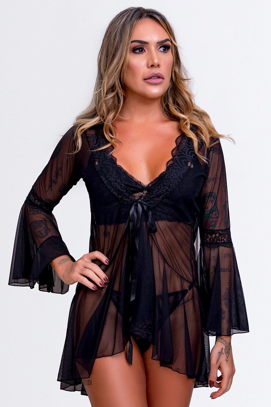 Robe de Tule e Renda Elegante - Nuance